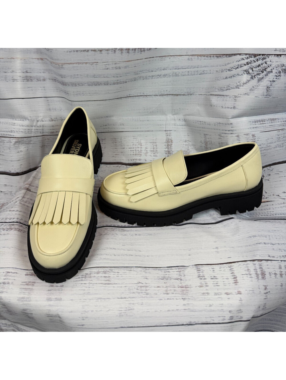 GIANNI BINI x SYDNEY SILVERMAN Allie butter yellow leather loafers 9.5M NWOB